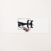 Tapis De Yoga Halloween de baseball de chat noir (Devant (Horizontal))