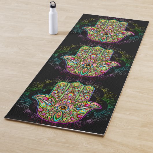 Tapis De Yoga Hamsa Fatma Main Psychedelic Art (En situation)