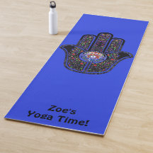 Hamsa pour de bonnes vibes Votre nom Yoga Mat