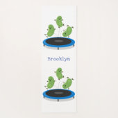 Tapis De Yoga Haricots verts mignons sur dessin animé trampoline (Dos)
