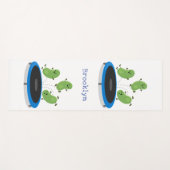Tapis De Yoga Haricots verts mignons sur dessin animé trampoline (Devant (Horizontal))