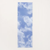 Tapis De Yoga Heart Cloud Ciel mignon Amusant Moderne Bleu Nom P (Dos)