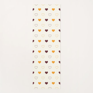Tapis De Yoga Heart Pattern with Orange & Brown Hearts