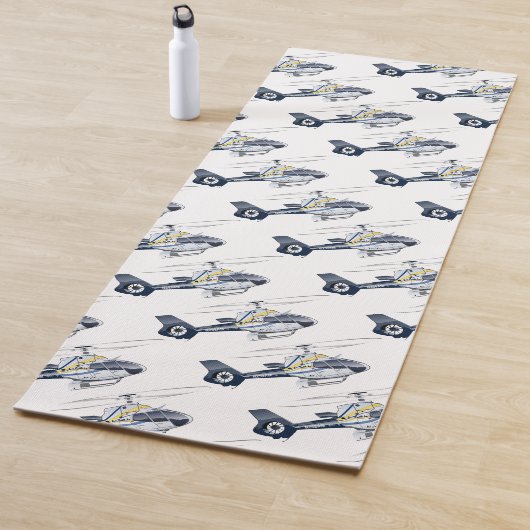 Tapis De Yoga Hélicoptère de dessin (En situation)