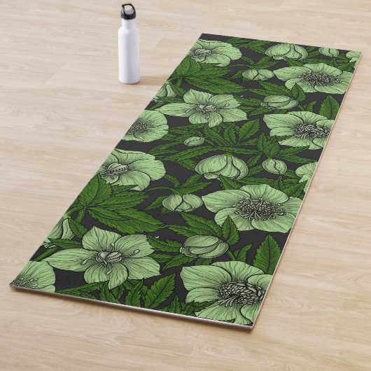 Tapis De Yoga Hellebores blancs avec feuille (En situation)