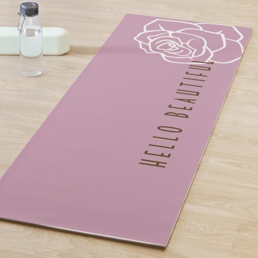 Tapis De Yoga Hello Beautity - Fleur rose moderne