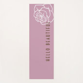 Tapis De Yoga Hello Beautity - Fleur rose moderne (Devant)