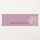Tapis De Yoga Hello Beautity - Fleur rose moderne (Devant (Horizontal))