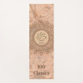 Tapis De Yoga Henna Mandala Marble Joli Logo Blush (Devant)