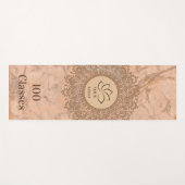 Tapis De Yoga Henna Mandala Marble Joli Logo Blush (Devant (Horizontal))