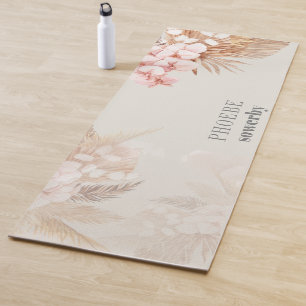 Tapis De Yoga Herbe des Pampas Fleurs de Mariage Terracotta