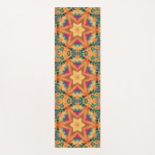 Tapis De Yoga Hex Mandala Bleu orange et rose (Devant)