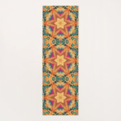 Tapis De Yoga Hex Mandala Bleu orange et rose (Dos)