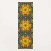 Tapis De Yoga Hex Mandala jaune vert et orange (Devant)