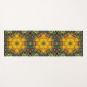 Tapis De Yoga Hex Mandala jaune vert et orange (Devant (Horizontal))