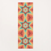 Tapis De Yoga Hex Mandala orange bleu et jaune (Devant)