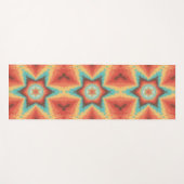 Tapis De Yoga Hex Mandala orange bleu et jaune (Devant (Horizontal))