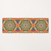 Tapis De Yoga Hex Mandala orange et bleu (Devant (Horizontal))