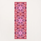 Tapis De Yoga Hex Mandala rose rouge et blanc (Devant)