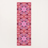 Tapis De Yoga Hex Mandala rose rouge et blanc (Dos)