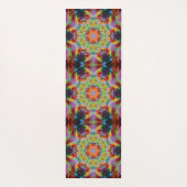 Tapis De Yoga Hex Mandala vert rose et orange (Dos)