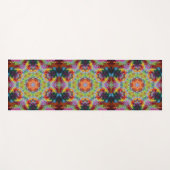 Tapis De Yoga Hex Mandala vert rose et orange (Devant (Horizontal))