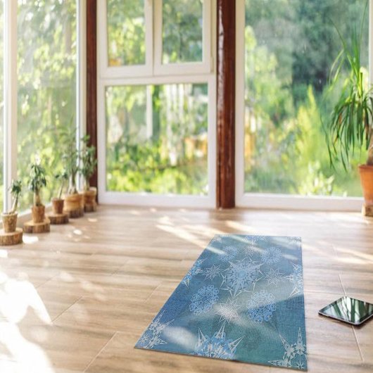 Tapis De Yoga Hexa triangles yantra pétales inscription