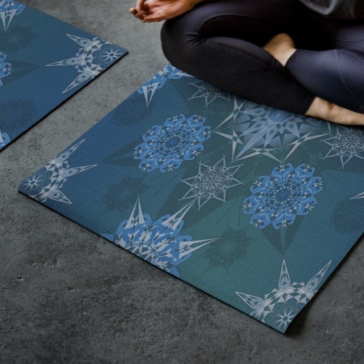 Tapis De Yoga Hexa triangles yantra pétales inscription