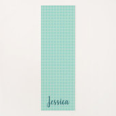 Tapis De Yoga Hexagon Light Blue & Turquoise / Votre nom (Devant)