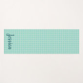 Tapis De Yoga Hexagon Light Blue & Turquoise / Votre nom (Devant (Horizontal))