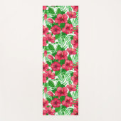 Tapis De Yoga Hibiscus et palmiers feuilles (Devant)