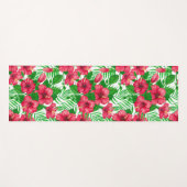 Tapis De Yoga Hibiscus et palmiers feuilles (Devant (Horizontal))