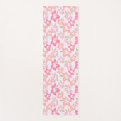 Tapis De Yoga Hibiscus Rose, Fleurs Roses, Motif De Fleurs (Devant)