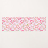 Tapis De Yoga Hibiscus Rose, Fleurs Roses, Motif De Fleurs (Devant (Horizontal))