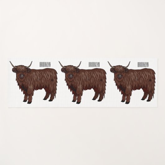 Tapis De Yoga Highland cow (Devant (Horizontal))