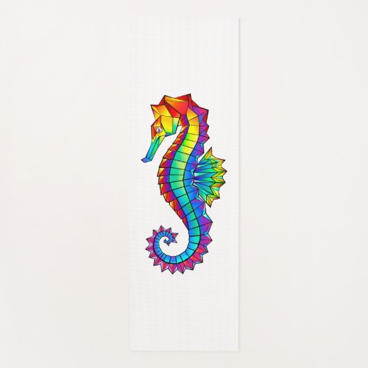 Tapis De Yoga Hippocampe polygonal arc-en-ciel (Devant)