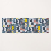 Tapis De Yoga Hippos Faux Quilt (Devant (Horizontal))