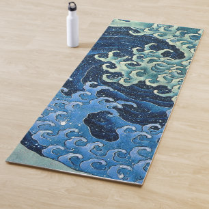 Tapis De Yoga Hokusai Vague féminine Océan Vintage