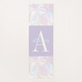 Tapis De Yoga Holographe moderne Pastel Monogramme Abstrait (Dos)