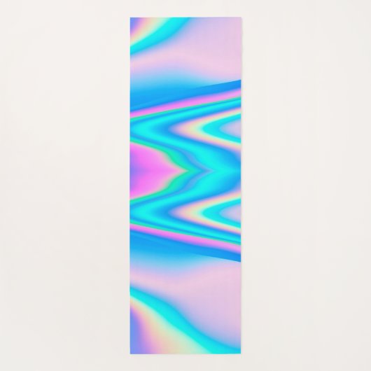 Tapis De Yoga Holographie rose Abstraite personnalisée y2k Nom M (Dos)