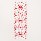 Tapis De Yoga Homard côtier rouge et blanc 🌊 🦞 Motif Monogramm (Devant)