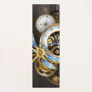 Tapis De Yoga Horloge à vapeur avec libellule mécanique