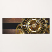 Tapis De Yoga Horloge Steampunk avec des engrenages anciens (Dos (Horizontal))