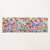 Tapis De Yoga Hummingbirds et fleurs (Devant (Horizontal))