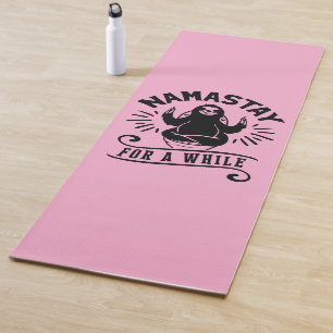 Tapis De Yoga Humour de salle de bain paresseux amusant Namastay