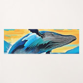 Tapis De Yoga Humpback Whale Ocean Freedom Jump Design (Devant (Horizontal))