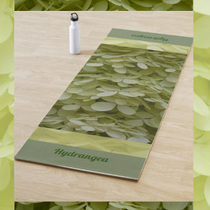 Tapis De Yoga Hydrangeas Floral Celadon Fleurs vertes