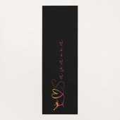 Tapis De Yoga "I love Skating" figure patinage nom personnalisé (Dos)