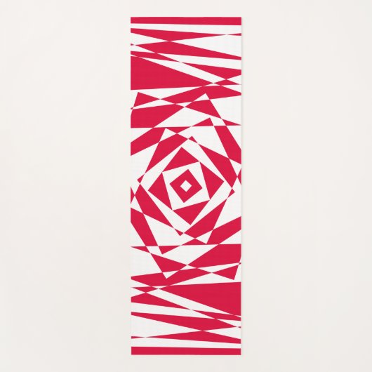 Tapis De Yoga Illusion abstraite rouge blanc (Devant)