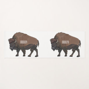 Tapis De Yoga Illustration de bison de dessin animé